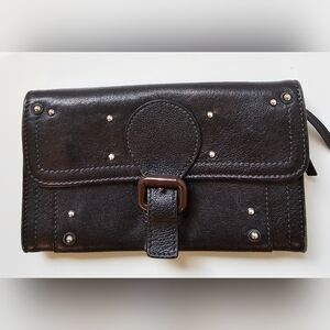 Chloe Black Leather Wallet With Studs